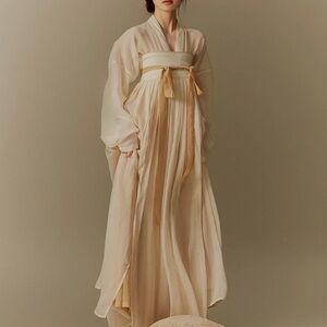 Elegant Cream Traditional Hanfu Dress